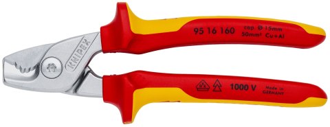 NOŻYCE DO KABLI IZOLOWANE 1000V 160MM KNIPEX