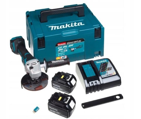 SZLIFIERKA KĄTOWA AKUMULATOROWA 125MM BLDC 18V 2*5.0AH AWS MAKITA