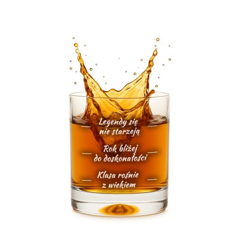 Urodzinowa szklanka do whisky z nadrukiem - prezent na 40-stkę