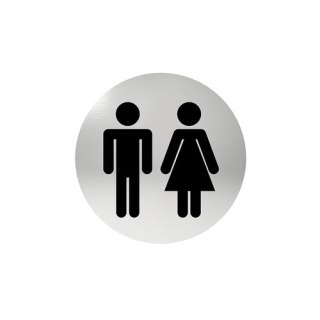 OZNACZENIE OKRĄGŁE WC, KLEJONE STAL NIERDZEWNA UN