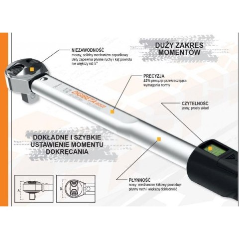 KLUCZ DYNAMOMETRYCZNY 20-100NM 3/8'' BETA