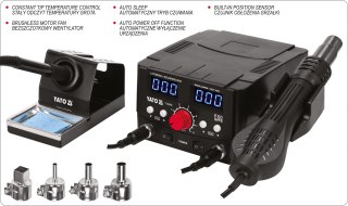 STACJA LUTOWNICZA CYFROWA 75W, HOT AIR, WYŚWIETLACZ YATO