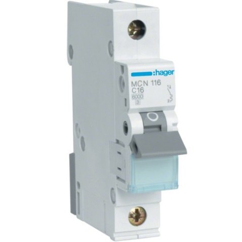 WYŁĄCZNIK NADPRĄDOWY 6KA 1-POLOWY C 16A HAGER