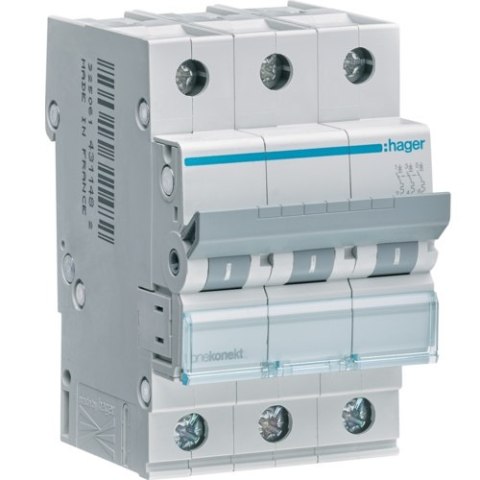 WYŁĄCZNIK NADPRĄDOWY 6KA 3-POLOWY C 25A HAGER