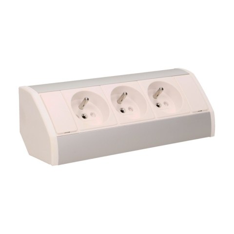 GNIAZDO MEBLOWE 3X2P+Z BIAŁO-SREBRNE ORNO