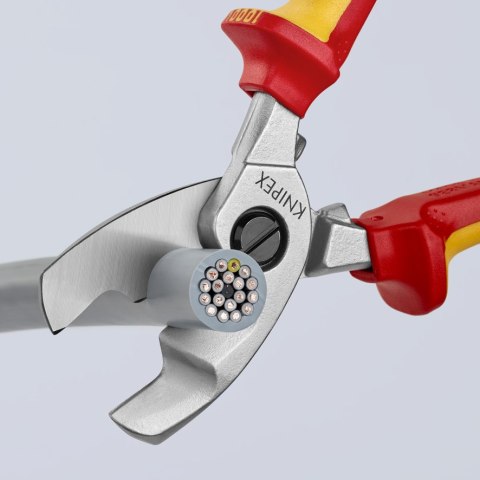 NOŻYCE DO KABLI IZOLOWANE PODWÓJNE OSTRZE 200MM KNIPEX