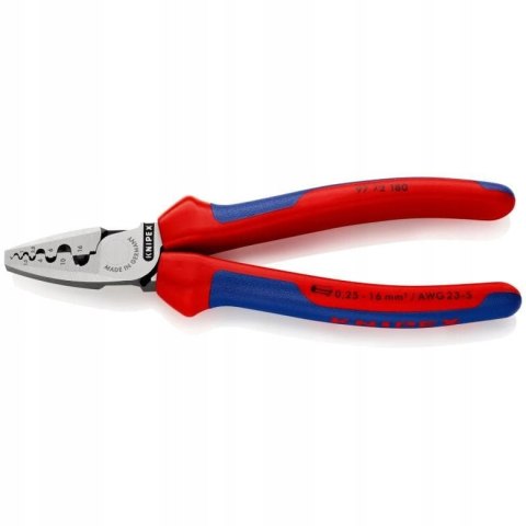 SZCZYPCE DO ZAGNIATANIA TULEJEK KABL. 0,25-16MM KNIPEX