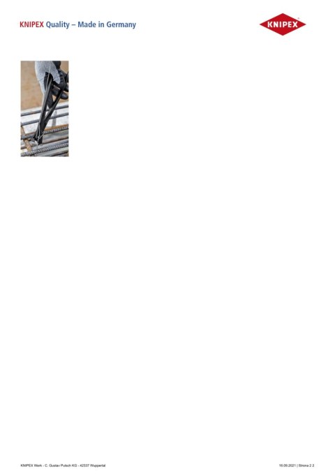 OBCĘGI ZBROJARSKIE O ZWIĘKSZONYM PRZEŁOŻENIU 300MM KNIPEX