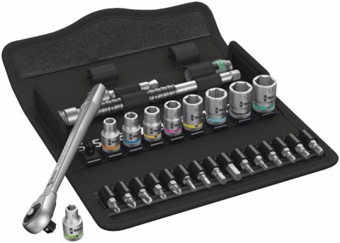 ZESTAW KLUCZY NASADOWYCH 1/4'' ZYLKOP 5-13MM, 28 CZ. WERA