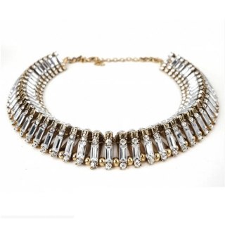 Kolia cristallo złoto, kryształy 3D N412Z