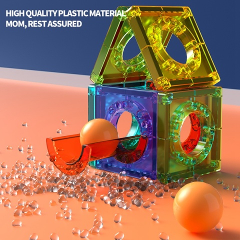 Lekkie magnetyczne klocki dla dzieci, przezroczyste edukacyjne zabawki 3D STEM, magnetyczne klocki do biegania dla dzieci