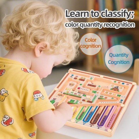 Magnetyczna labiryntowa kulka dla dzieci, zabawka edukacyjna