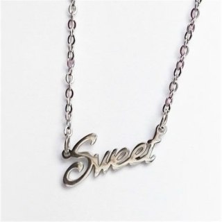 Naszyjnik stal chirurgiczna napis sweet