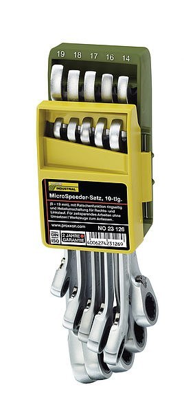ZESTAW KLUCZY MICROSPEEDER W SKŁADANYM UCHWYCIE 8-19 MM,10CZ PROXXON