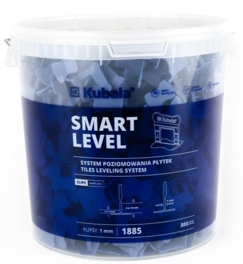 KLIPSY DO POZIOMOWANIA PŁYTEK 1.0MM 800 SZT.+WIADRO 20L. KUBALA