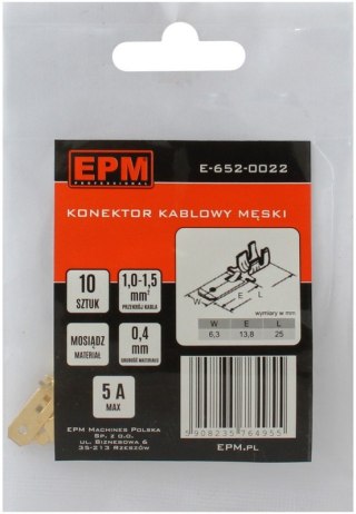 KOŃCÓWKA WSUWANA 1-1.5MM 0 10 SZTUK EPM