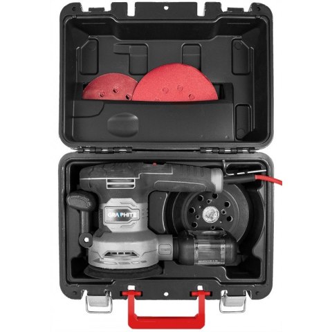 SZLIFIERKA MIMOŚRODOWA 125/150MM 450W, WALIZKA GRAPHITE