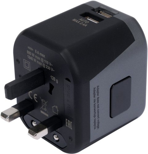 ADAPTER PODRÓŻNY UNIW. 2XUSB 12W YATO
