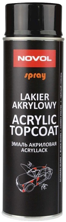 SPRAY ACRYL TOPCOAT CZARNY POŁYSK 500 ML NOVOL