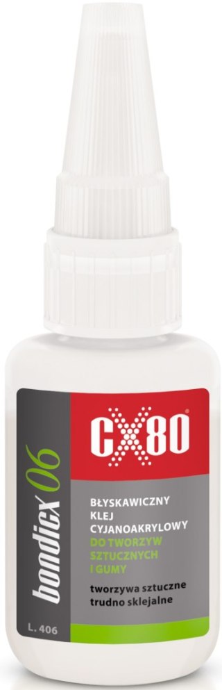 KLEJ CYJANOAKRYLOWY DO TWORZYW SZTUCZNYCH I GUMY 20G CX-80