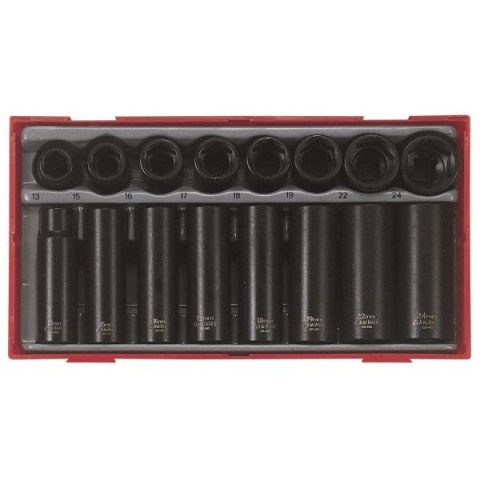 ZESTAW NASADEK Z CHWYTEM KWADRATOWYM 1/2''TT9116N, 23EL. TENG TOOLS