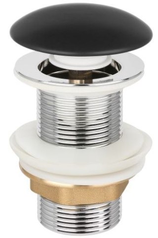 KOREK DO UMYWALKI CLICK CLACK CZARNY MAT BEZ PRZELEWU UN