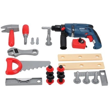 ZABAWKA WIERTARKA Z AKCESORIAMI W WALIZCE DEDRA