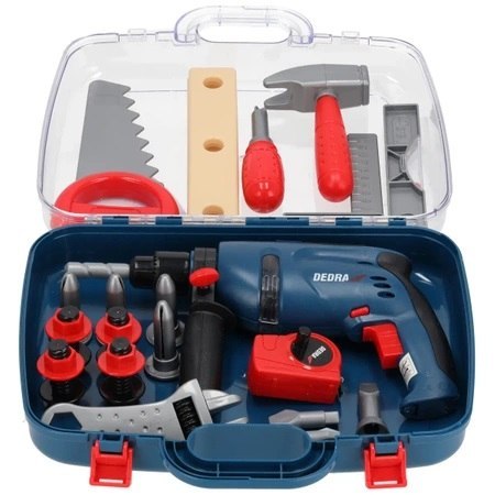 ZABAWKA WIERTARKA Z AKCESORIAMI W WALIZCE DEDRA