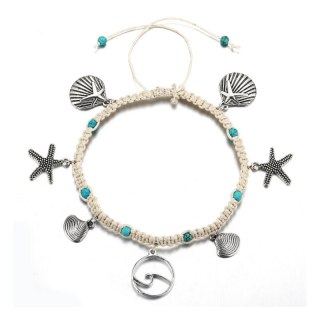 Bransoletka na stopę muszelka B446