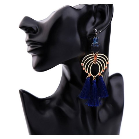 KOLCZYKI CHWOSTY GRANATOWE K837