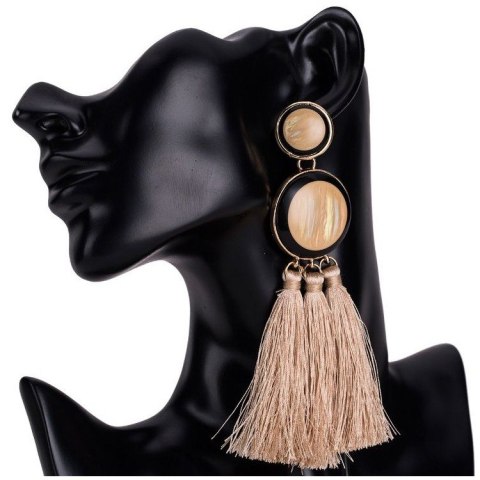 KOLCZYKI CHWOSTY KREMOWE K942K