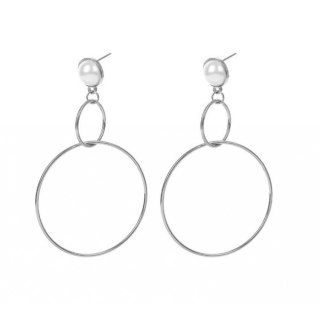 KOLCZYKI KOŁA PERŁY SREBRNE K919S