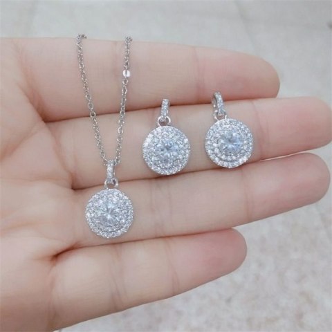 Kolczyki ślubne wiszące z kryształkami KSL04