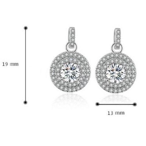 Kolczyki ślubne wiszące z kryształkami KSL04