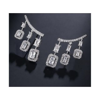 Kolczyki ślubne wiszące z kryształkami stal chirurgiczna KSL61