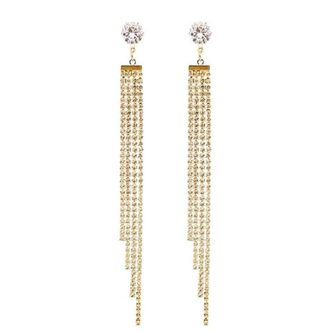 Kolczyki wiszące dżetowe, kryształowe, cyrkonie K1227Z