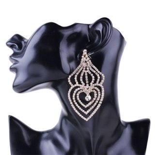 Kolczyki wiszące kryształki złote K979Z