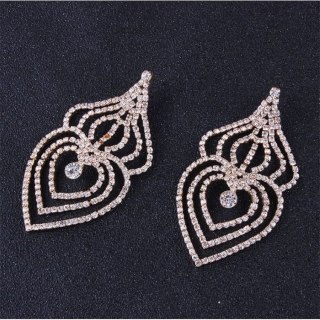 Kolczyki wiszące kryształki złote K979Z