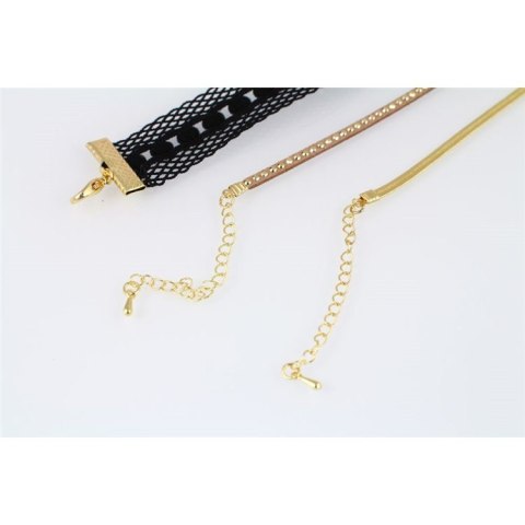 NASZYJNIK CHOKER KORONKA - CZERŃ N520CZ