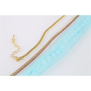 NASZYJNIK CHOKER KORONKA - NIEBIESKI N520N