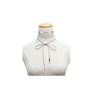 NASZYJNIK CHOKER OPALIZUJĄCY - SZARY N493SZ