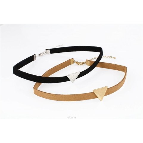 NASZYJNIK CHOKER SIMPLE TRIANGLE - BRĄZOWY N487BR