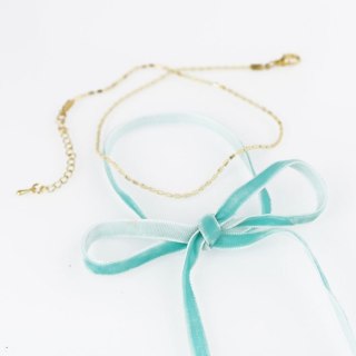 NASZYJNIK CHOKER VELVET CHAIN - RÓŻOWY N485R