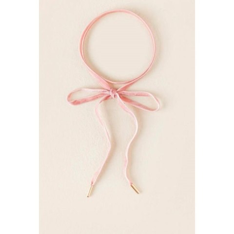 NASZYJNIK CHOKER VELVET - RÓŻOWY N484R