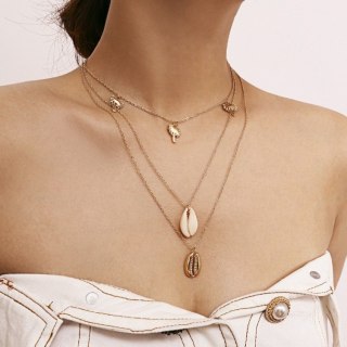 Naszyjnik multi celebrytka muszelki N655N