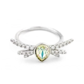 PIERŚCIONEK KRYSZTAŁEK SWAROVSKI STAL PLATEROWANA BIAŁYM ZŁOTEM PST452, Rozmiar pierścionków: US9 EU20