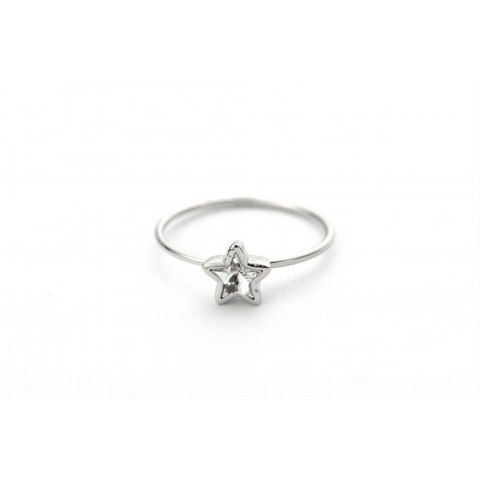 PIERŚCIONEK KRYSZTAŁEK SWAROVSKI STAL PLATEROWANA BIAŁYM ZŁOTEM PST458, Rozmiar pierścionków: US6 EU11