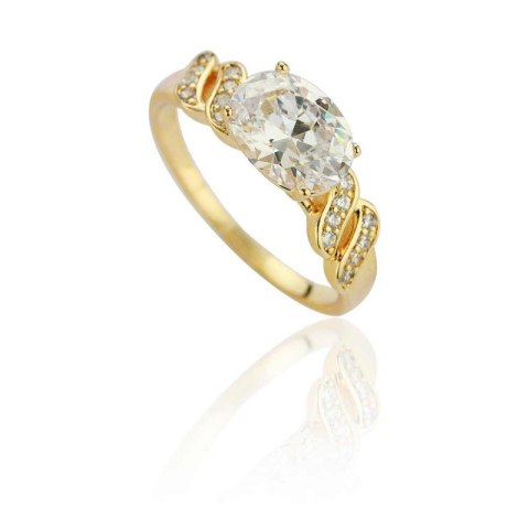 Pierścionek stal chirurgiczna platerowana złotem PST550, Rozmiar pierścionków: US8 EU17