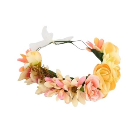 Wianek, opaska do włosów z kwiatów, delikatny wianuszek BOHO W1K