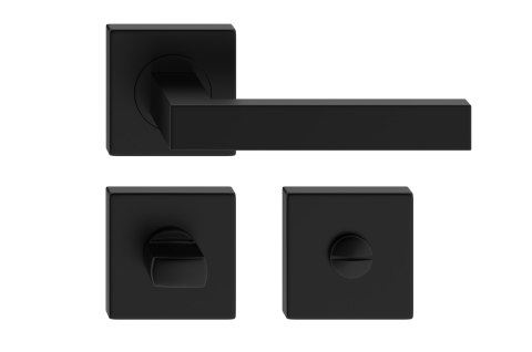 KLAMKA ERGO CZARNA KWADRATOW SZYLD WC ITALIAN LINE UN